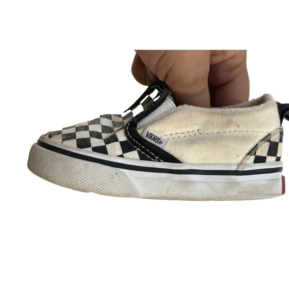 Vans Shoes Toddler Size 5 Black White Classic Slip-On Checkerboard Canvas Skater - Picture 6 of 7